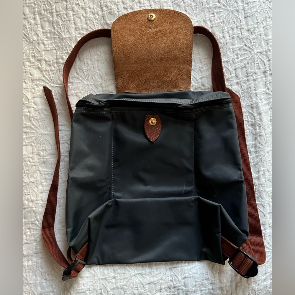 Gray Longchamp Le Pliage Original Mini Backpack Purse